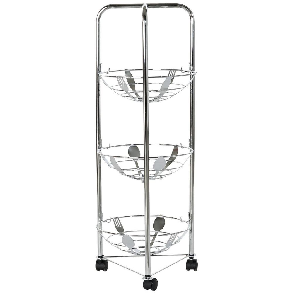¡Consigue tu práctico Verdulero Frutero Metálico Cromado! ¡Ordena tu cocina ahora! ¡28x28x74!