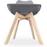 Pack de 4 Sillas para Comedor, Cocina o Salón – Simil Piel Gris y Madera, Medidas: 48 cm x 45 cm x 84 cm.